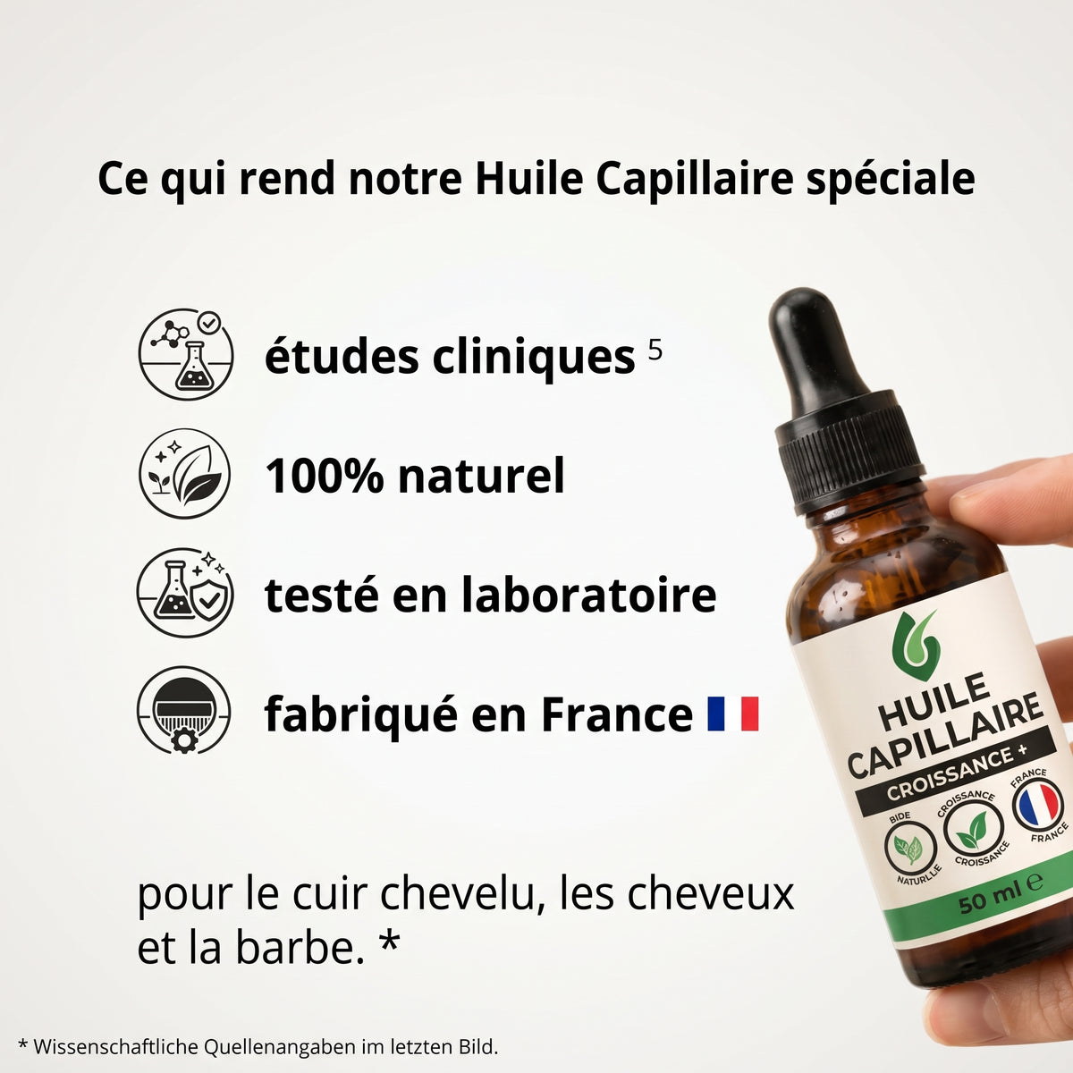 Huile capillaire bio premium Croissance+