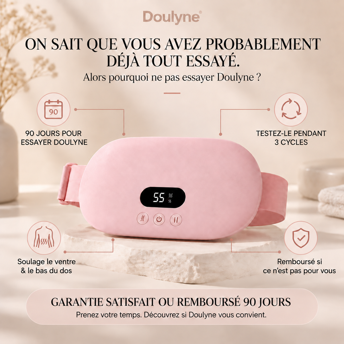 Doulyne™ — Ceinture Chauffante Intelligente pour le Confort Menstruel